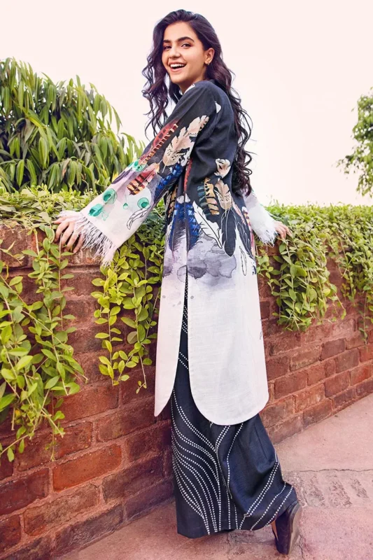 Gul Ahmed 2PC Unstitched Digital Printed Khaddar Suit TK-27