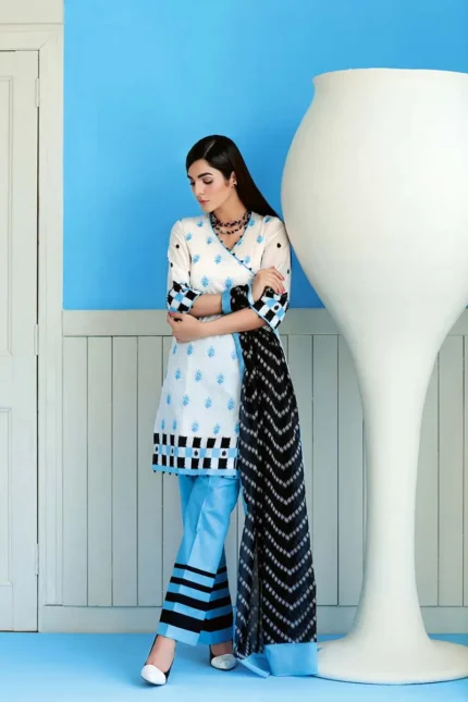 Gul Ahmed 3PC Unstitched Cotton Embroidered Suit CBE-62 A