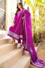 Gul Ahmed 3PC Unstitched Embroidered Jacquard Suit With Embroidered Chiffon Dupatta PM-32034