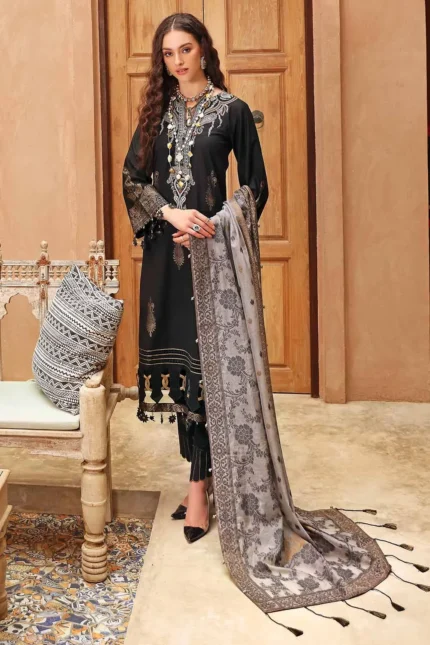 Gul Ahmed 3PC Unstitched Cotton Embroidered Suit with Jacquard Dupatta MJ-22070