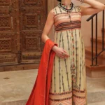Gul Ahmed 3PC Unstitched Jacquard Embroidered Suit with Embroidered Denting Lawn Dupatta MJ-22072