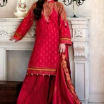 Gul Ahmed 3PC Unstitched Jacquard Embroidered Suit With Embroidered Jacquard Lace Dupatta MJ-57