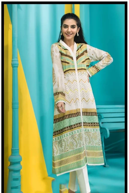 Gul Ahmed Unstitched 1PC Embroidered Cambric Shirt SCE-110 B