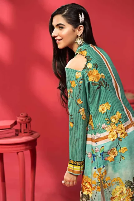 Gul Ahmed Unstitched 1PC Embroidered Cambric Shirt SCE-118