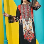 Gul Ahmed Unstitched 1PC Embroidered Cambric Shirt SCE-90