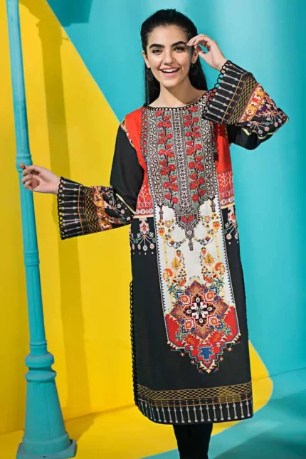 Gul Ahmed Unstitched 1PC Embroidered Cambric Shirt SCE-90