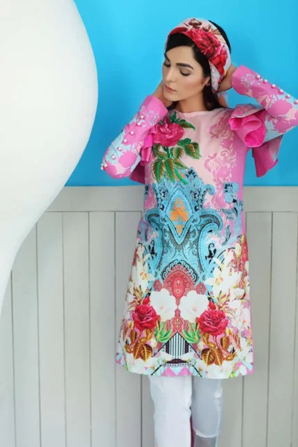 Gul Ahmed Unstitched 2PC Embroidered Cambric Shirt & Printed Dupatta TCE-19