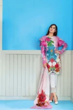 Gul Ahmed Unstitched 2PC Embroidered Cambric Shirt & Printed Dupatta TCE-19