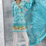 Gul Ahmed Unstitched 2PC Embroidered Cambric Shirt & Printed Dupatta TCE-32