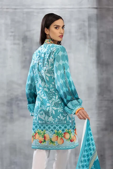 Gul Ahmed Unstitched 2PC Embroidered Cambric Shirt & Printed Dupatta TCE-32