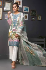 Gul Ahmed Unstitched 2PC Embroidered Cambric Shirt & Printed Dupatta TCE-40