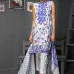 Gul Ahmed Unstitched 2PC Embroidered Cambric Shirt & Printed Dupatta TCE-42
