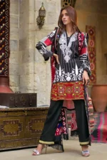 Gul Ahmed 3PC Unstitched Embroidered Viscose Suit with Printed Woolen Dupatta AP-11
