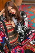 Gul Ahmed 3PC Unstitched Embroidered Viscose Suit with Printed Woolen Dupatta AP-11