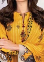 Alkaram 3Pc Embroidered Twill Viscose Suit fw-09.1-yellow - Image 2