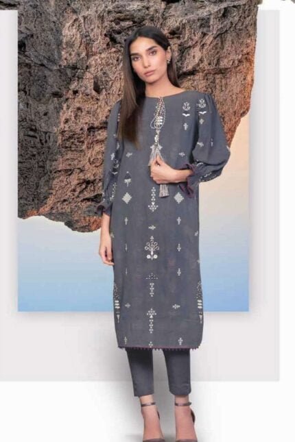 Alkaram Embroidered Jacquard Suit Unstitched 2 Piece FW-29.1 Grey - Winter Collection