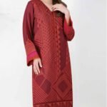 Alkaram Printed Viscose Suit Unstitched 2 Piece FW-27 Maroon - Winter Collection