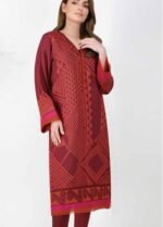 Alkaram Printed Viscose Suit Unstitched 2 Piece FW-27 Maroon - Winter Collection