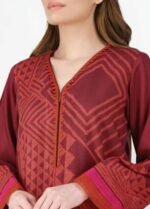 Alkaram Printed Viscose Suit Unstitched 2 Piece FW-27 Maroon - Winter Collection
