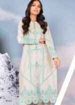 Alkaram Printed Yarn Dyed Suit Unstitched 2 Piece FW-32.1 Cream - Winter Collection