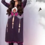 Alkaram Printed Viscose Suit Unstitched 2 Piece FW-33 Brown - Winter Collection
