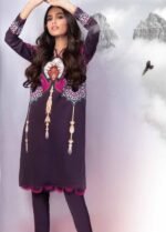 Alkaram Printed Viscose Suit Unstitched 2 Piece FW-33 Brown - Winter Collection