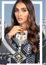 Alkaram Printed Viscose Suit Unstitched 2 Piece FW-34.1 Black - Winter Collection - Image 3