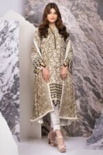 Alkaram Printed Viscose Suit Unstitched 2 Pcs FW-38.1 Beige - Image 3