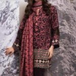 Alkaram Printed Viscose Suit Unstitched 2 Piece FW-38.1-Maroon