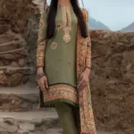 AlKaram Embroidered Khaddar Suit Unstitched 2 Piece FW-39.1-Green-Winter Collection