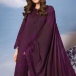 Alkaram Printed Viscose Suit Unstitched 2 Pcs FW-42 Maroon