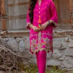 Alkaram Printed Viscose Unstitched Shirt FW-45.1-Pink - Winter Collection