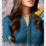 Alkaram Embroidered Viscose Unstitched Shirt FW-45-Blue - Winter Collection