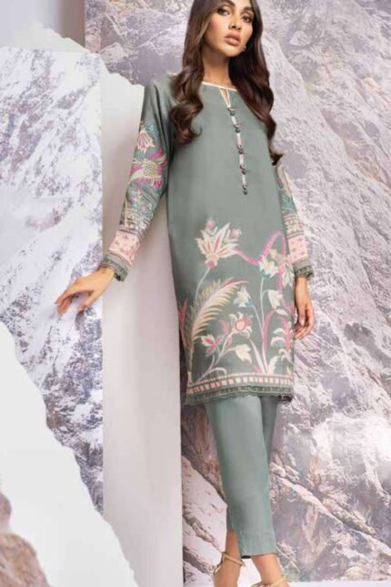 Alkaram Embroidered Viscose Unstitched Shirt FW-45-Grey - Winter Collection