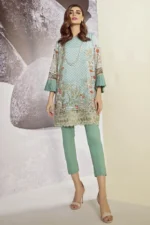 AlKaram 1Pc Cambric Embroidered Shirt MS 37 Green
