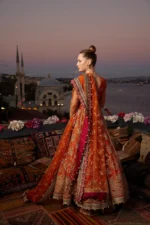 Embroidered Net 3 Pcs Suit  D 09 Atesh - Image 4