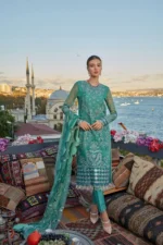 Embroidered Chiffon 3 Pcs Suit D 08 Falak - Image 7