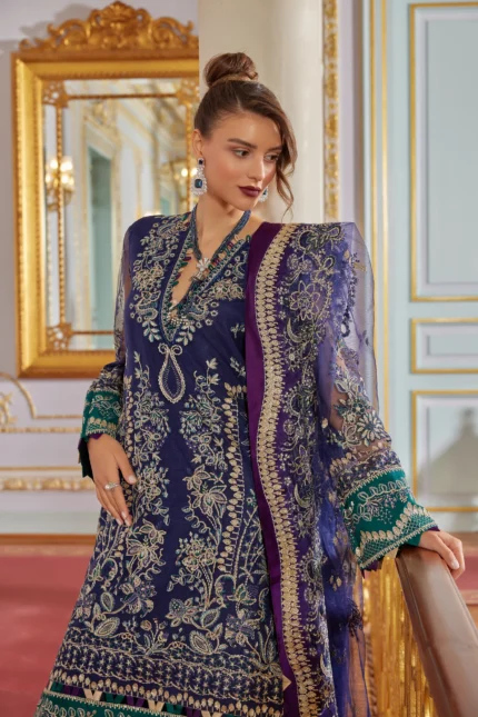 Embroidered Organza Fancy Suit Tarz D04