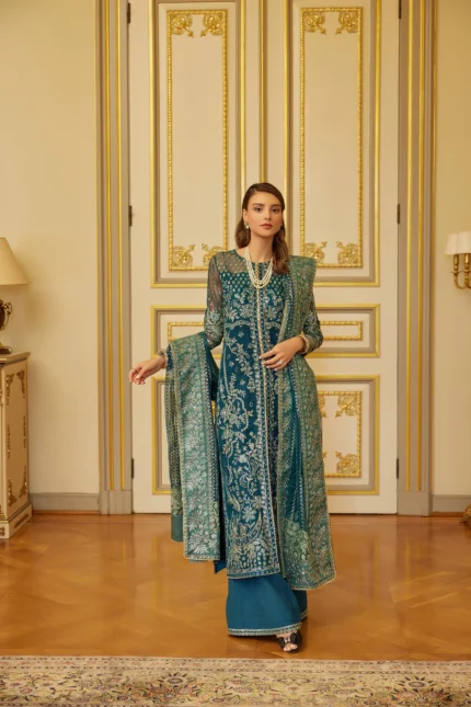 Embroidered Net Suit D 03 Arzu