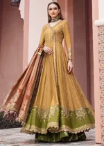 Maria B. Unstitched Sateen | Mustard CST-702 - Image 3