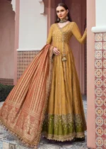Maria B. Unstitched Sateen | Mustard CST-702 - Image 5