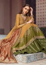 Maria B. Unstitched Sateen | Mustard CST-702 - Image 10