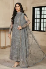 Zarif Unstitched Formal 3Pc Net Suit ZFG-07 - Image 4