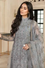 Zarif Unstitched Formal 3Pc Net Suit ZFG-07 - Image 6