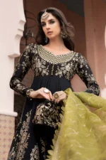 Maria B. Unstitched Sateen | Black CST-703 - Image 3