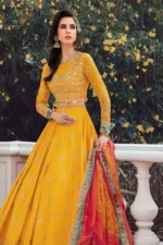 Maria B. Unstitched Sateen | Yellow CST-705 - Image 4