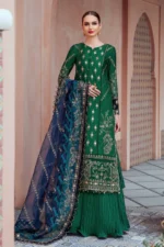 maria b Unstitched Sateen | Emerald Green CST-711