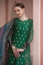 Maria B. Unstitched Sateen | Emerald Green CST-711 - Image 3