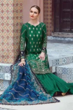 Maria B. Unstitched Sateen | Emerald Green CST-711 - Image 5