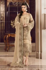 Maria B. Unstitched Sateen | Beige CST-712 - Image 11